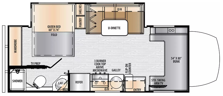 2025 EAST TO WEST RV ENTRADA 24FMCN*23, , floor-plans-day image number 0